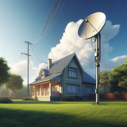 Haus-mit-Satelliten-TV
