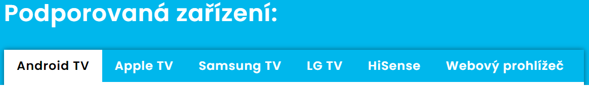 internetová televize - podporovaná zařízení internetová televize - podporovaná zařízení