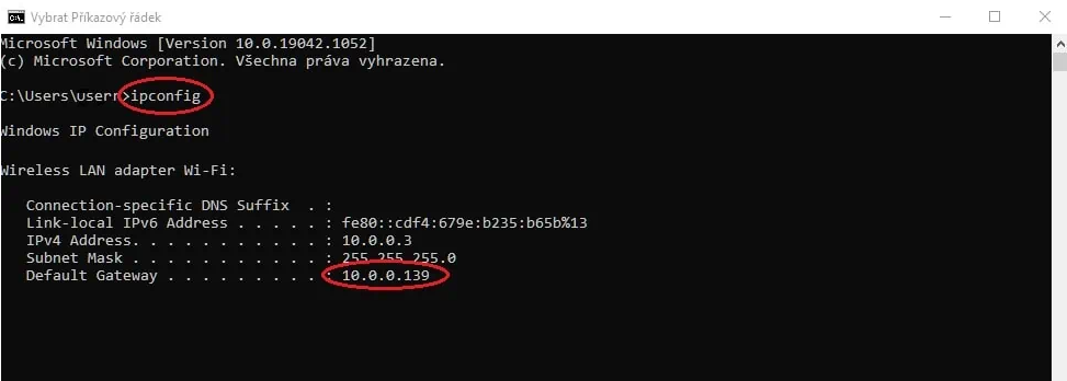 ipconfig - jak změnit heslo na wifi